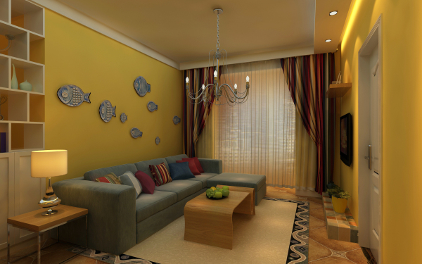 二居 地中海 客厅 客厅图片来自深圳嘉道装饰在正商蓝海港湾2的分享