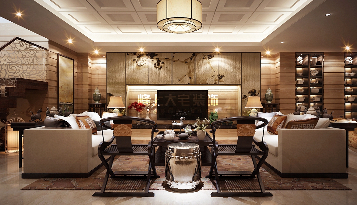 峰上大宅 别墅设计 客厅图片来自峰上大宅装饰长沙在青竹园-中式风格设计的分享