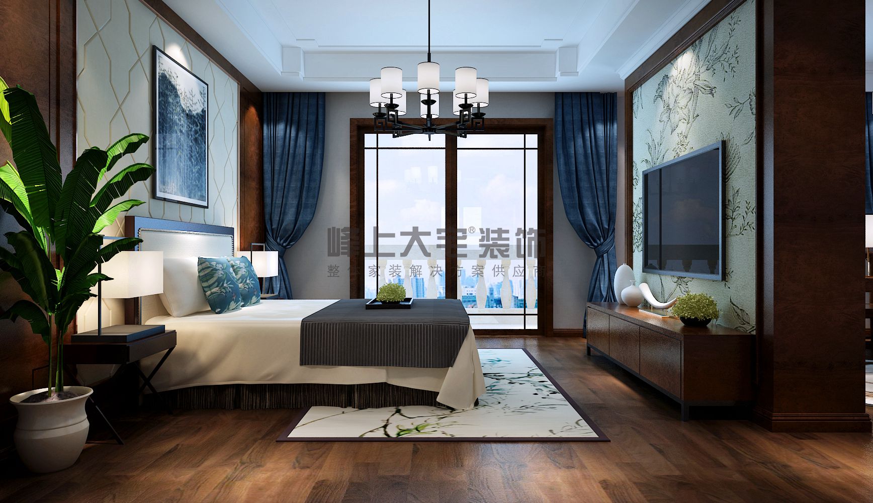 卧室图片来自峰上大宅装饰长沙在绿城桂花城-中式风格设计的分享