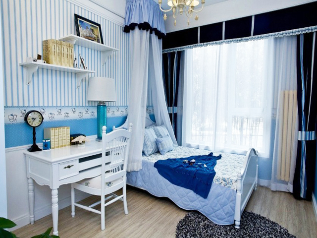 卧室图片来自四川岚庭装饰工程有限公司在浅色系浪漫地中海一居室的分享