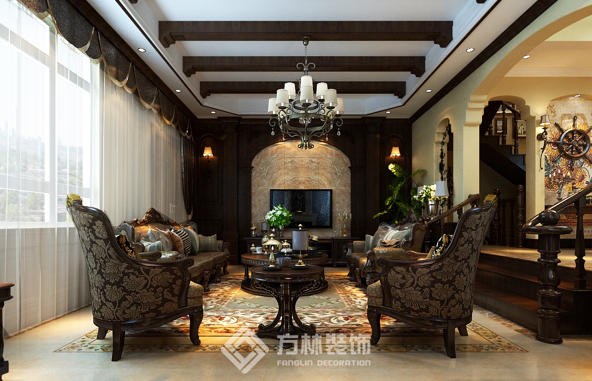 中海盛京府 欧式风格 别墅 客厅图片来自方林装饰在方林中海盛京府270平欧式风格的分享