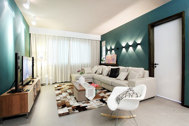 客厅图片来自四川岚庭装饰工程有限公司在个性绿色北欧风三居室的分享