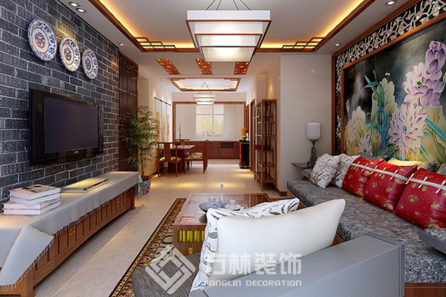 中海城 新中式 客厅图片来自方林装饰在中海城130平新中式风格效果图的分享