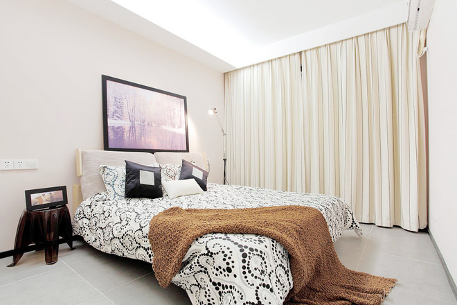 卧室图片来自四川岚庭装饰工程有限公司在个性绿色北欧风三居室的分享