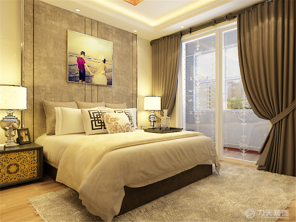 中式 二居 白领 收纳 80后 小资 卧室图片来自阳光力天装饰在力天装饰-维朗山93.88㎡的分享
