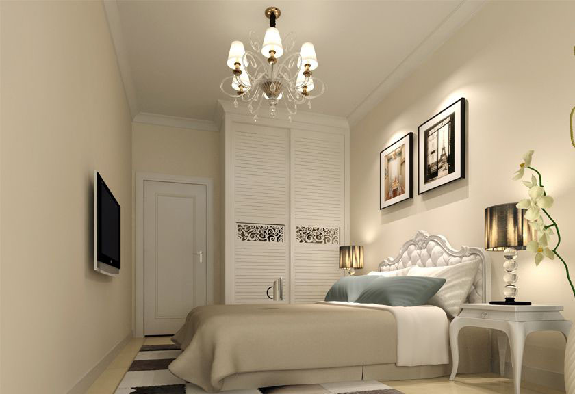 简约 欧式 二居 白领 收纳 80后 小资 卧室图片来自实创装饰百灵在90平米简欧两房的分享