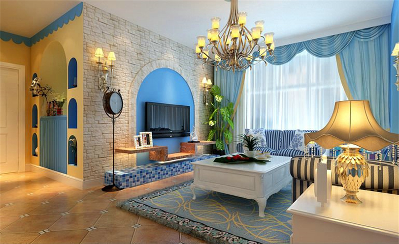 白领 收纳 二居 80后 小资 客厅图片来自实创装饰完美家装在中海金石公馆90平地中海风格案例的分享