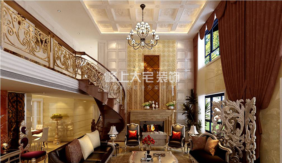 别墅 客厅图片来自峰上大宅装饰长沙在格兰小镇-欧式新古典风格的分享