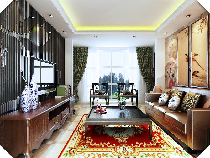 客厅图片来自天津生活家健康整体家装在新中式风格的分享