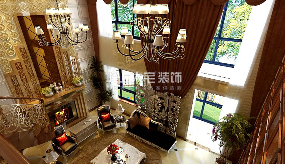 别墅 客厅图片来自峰上大宅装饰长沙在格兰小镇-欧式新古典风格的分享