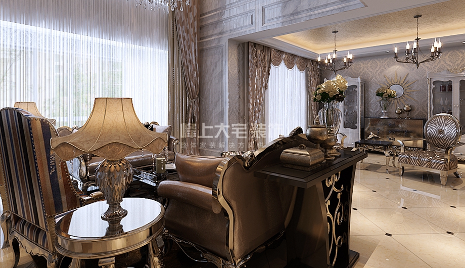 客厅图片来自峰上大宅装饰长沙在银杏家园-简欧风格的分享