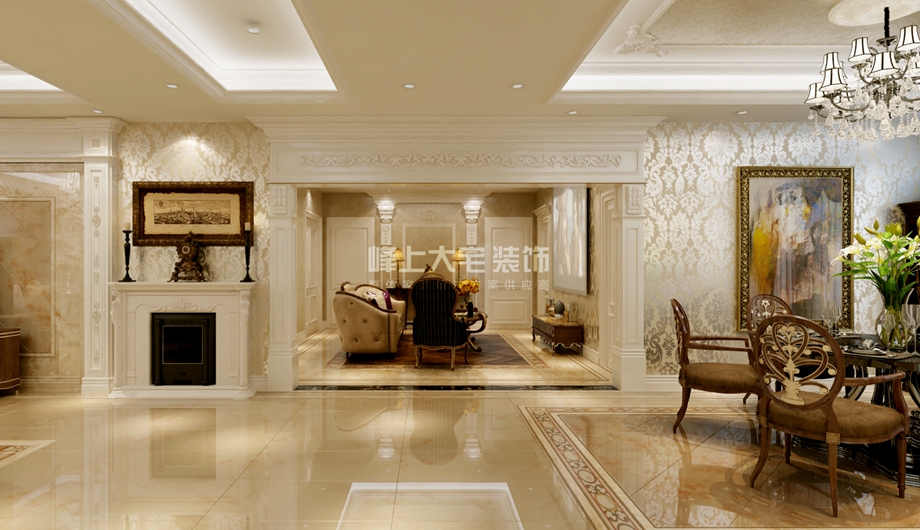 客厅图片来自峰上大宅装饰长沙在东方大院-法式风格设计的分享