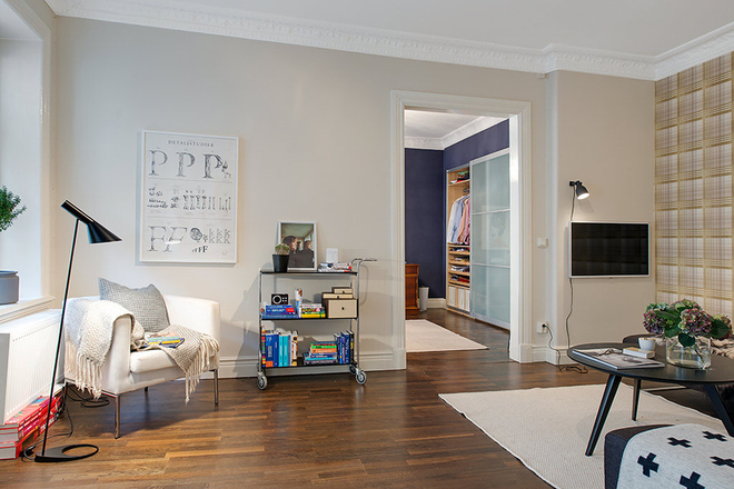 客厅图片来自四川岚庭装饰工程有限公司在67平米橄榄情话公寓 北欧风两居的分享