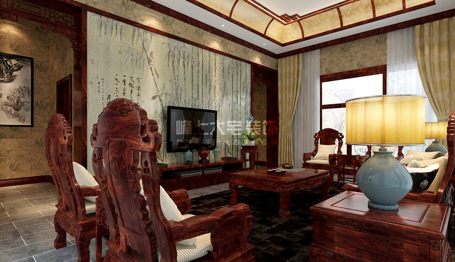 客厅图片来自峰上大宅装饰长沙在青竹园-中式风格设计的分享