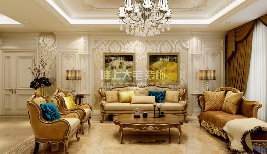 客厅图片来自峰上大宅装饰长沙在东方大院-法式风格设计的分享