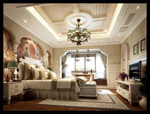 别墅 美式地中海 混搭 卧室图片来自湖南点石家装在托斯卡纳别墅的分享