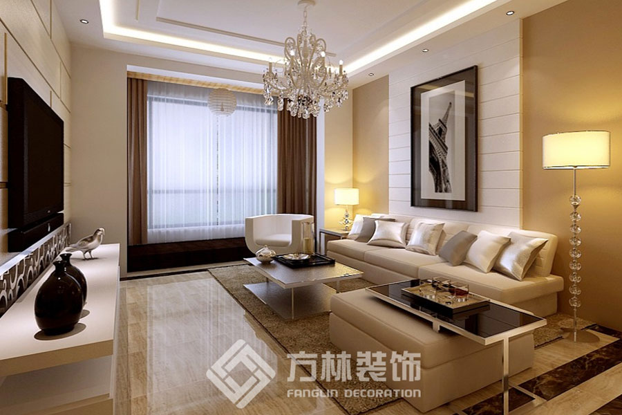 中海国际社 现代简约 客厅图片来自方林装饰在中海国际社区130平现代简约风格的分享
