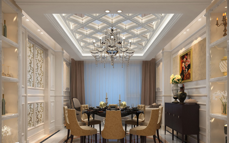 别墅 欧式 客厅 卧室 餐厅 玄关 餐厅图片来自实创装饰晶晶在272平绚丽大气 酒店式格调别墅的分享