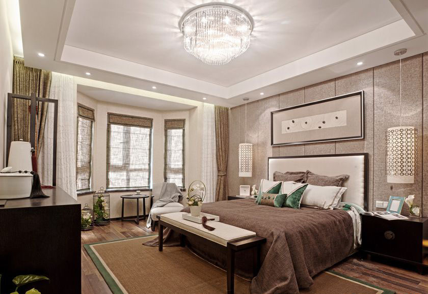 简约 中式 三居 白领 收纳 旧房改造 80后 小资 卧室图片来自实创装饰百灵在新中式风格120㎡ 干杨树小区的分享