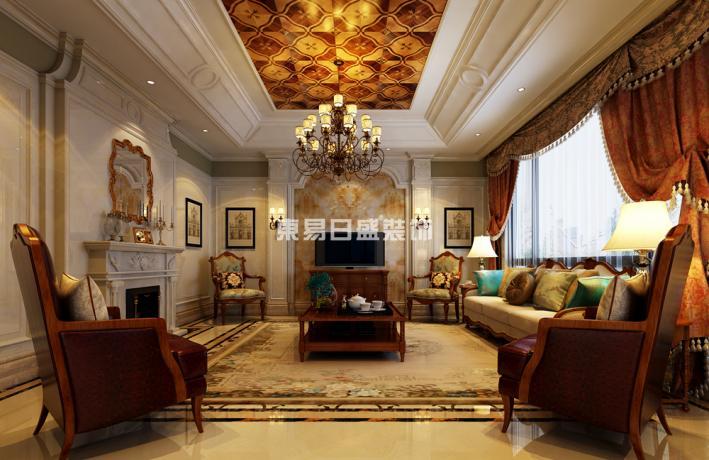 欧式 混搭 别墅 客厅图片来自长沙东易日盛装饰在碧桂园装修-欧式混搭的分享