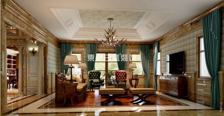 欧式 混搭 别墅 客厅图片来自长沙东易日盛装饰在金地三千府-欧式混搭风格的分享