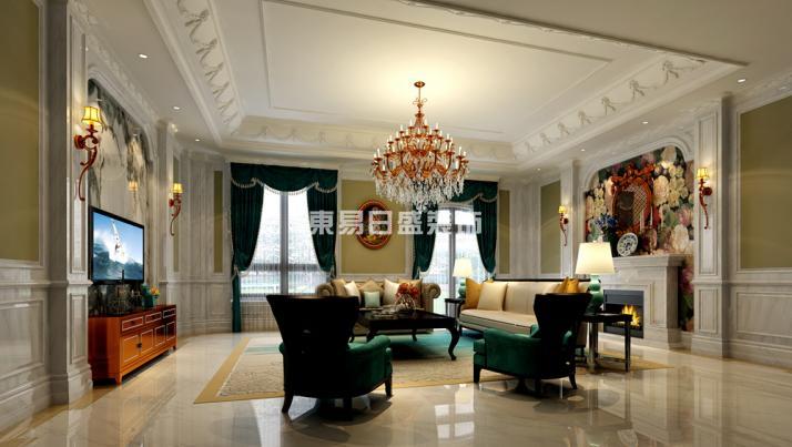 欧式 别墅 客厅图片来自长沙东易日盛装饰在中建梅溪湖-欧式风格的分享