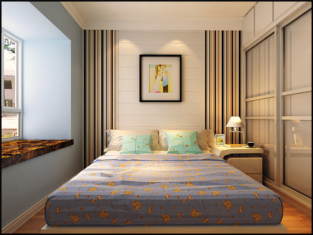 翡翠城 现代简约 两居 卧室图片来自郑州实创装饰啊静在永威翡翠城宜家现代简约两居的分享