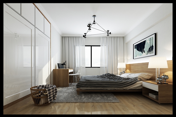 二居 简约 卧室图片来自快乐彩在鼎世华府89平V户型现代简约装修的分享