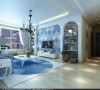 景华苑 146平米 地中海风格 装修设计案例效果图--客厅