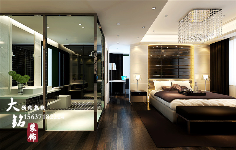 现代简约 复式设计 简约 设计案例 卧室图片来自凤羽飞sun在280平现代简约复式设计风格的分享