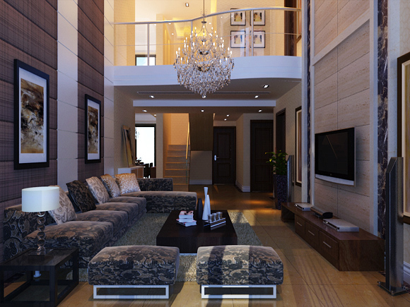 橄榄城 150平米 四居室 现代简约 装修设计案 客厅图片来自郑州实创-整套家装在橄榄城简约风格装修设计图的分享