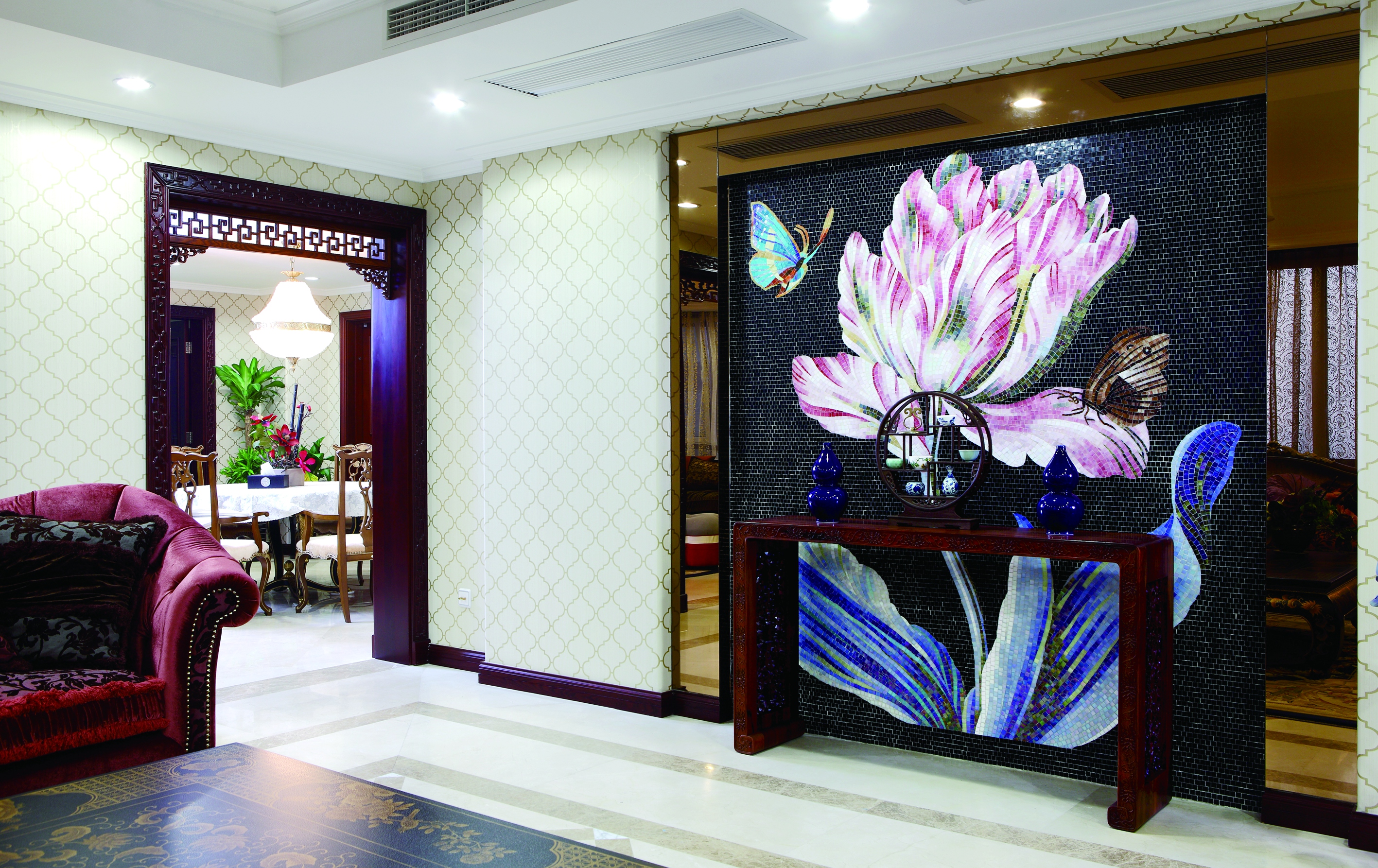 混搭 软装设计 中西合璧 建发珑庭 客厅图片来自上海尚层装饰官网在建发珑庭中西混搭风格的分享