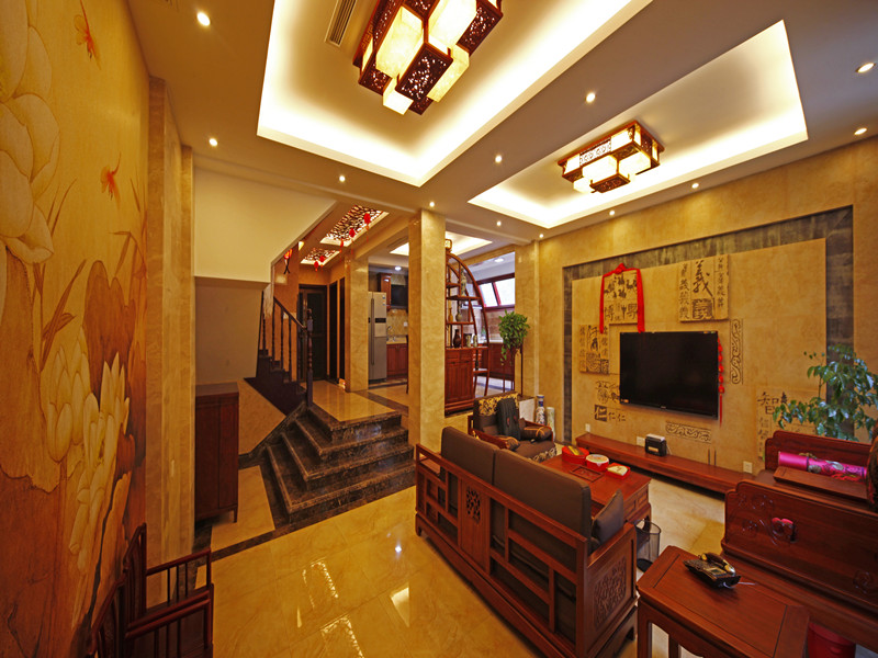别墅 中式 客厅图片来自成都尚层别墅装饰装修公司在芙蓉古城中式完工实景！的分享