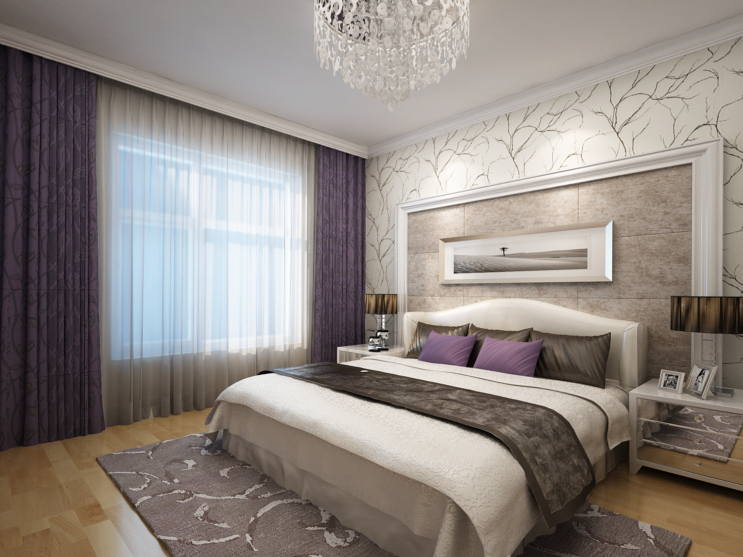 卧室图片来自广州实创装饰朱建芳在亚运城140平 简欧风格的分享