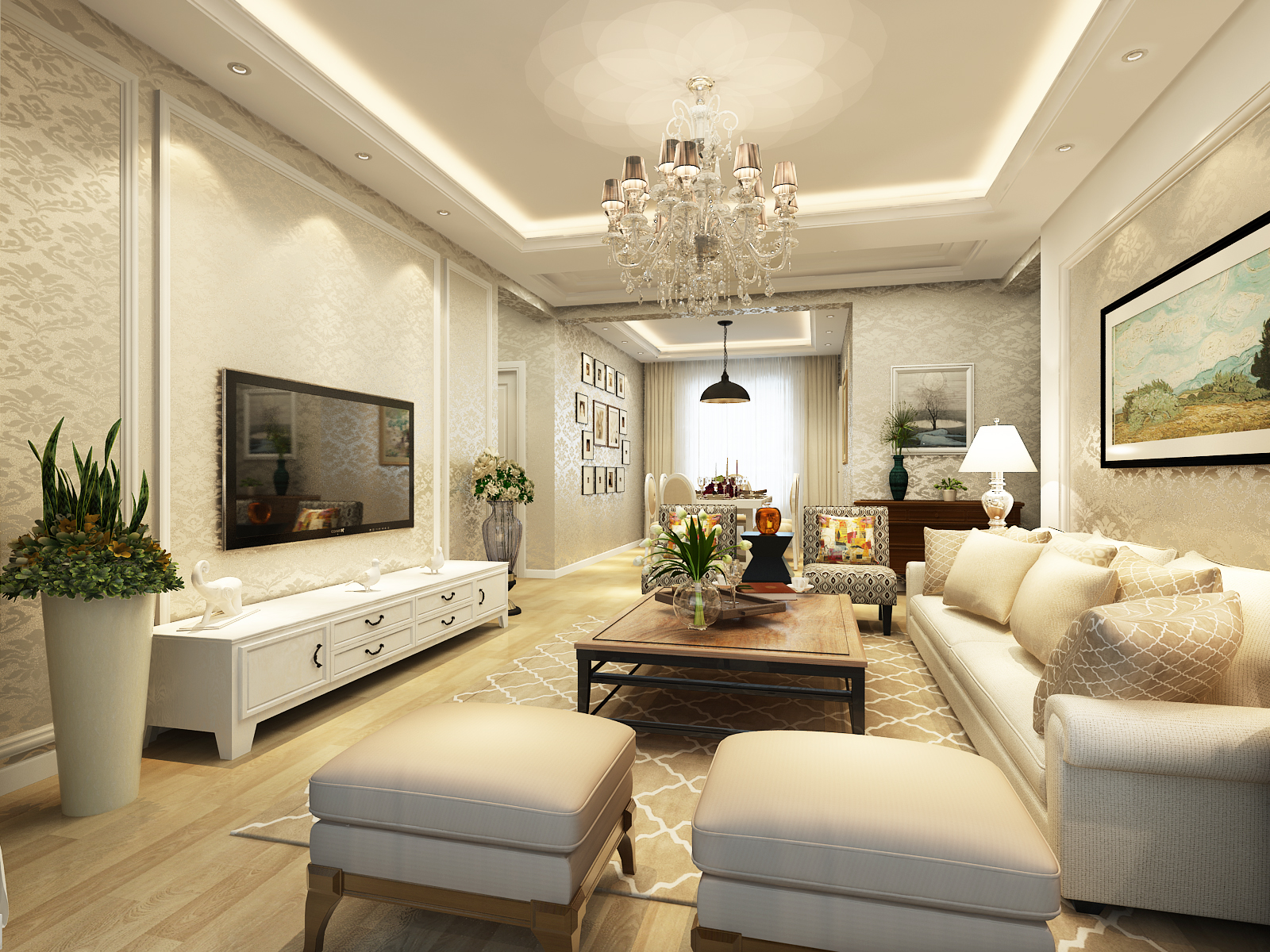 欧式 三居 客厅 卧室图片来自装饰装修-18818806853在锦绣半岛简欧自然、舒适三居的分享