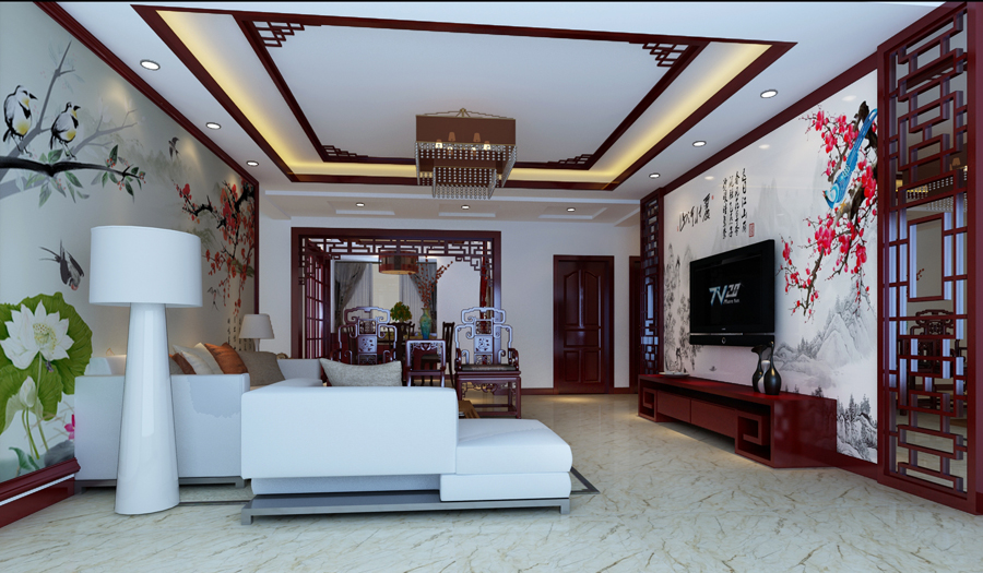 三居 中式风格 佳园装饰 客厅图片来自佳园装饰在末来方舟170平米中式风格案列的分享