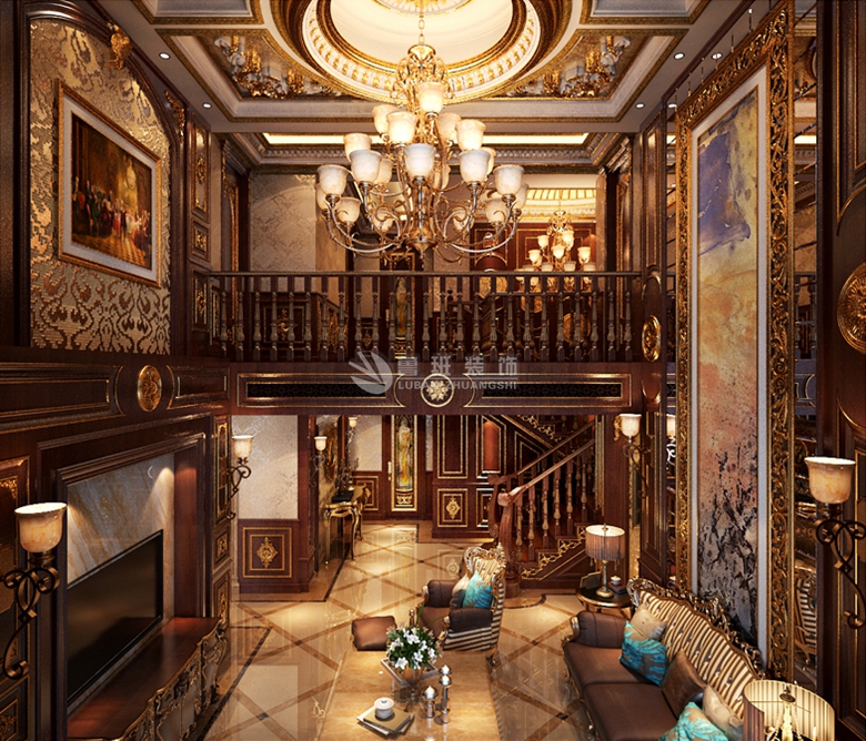 欧式 别墅 奢华 鲁班装饰 刘燕飞 客厅图片来自陕西鲁班装饰公司在曲江公馆·和园-500㎡-宫廷欧式风的分享