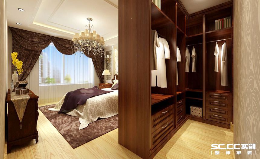 三居 客厅 卧室 卧室图片来自实创装饰晶晶在120平三居欧式奢华成功人士之家的分享