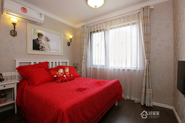 白领 收纳 80后 小资 卧室图片来自过家家装饰在72平米 地中海美式混搭设计的分享