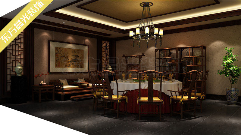 中式 四合院 别墅 新房 古典 大户型 餐厅图片来自北京东方晨光装饰公司在四川谭宅四合院设计施工的分享