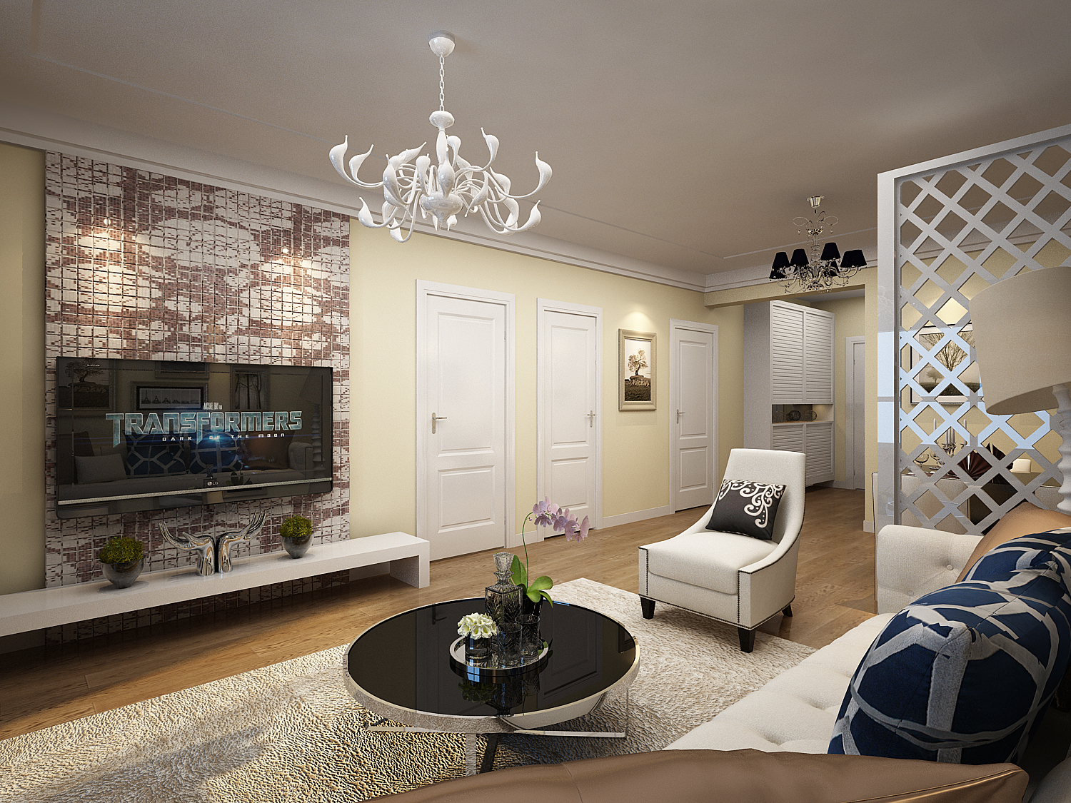客厅图片来自广州实创装饰朱建芳在尚上名筑105平现代简约风格的分享