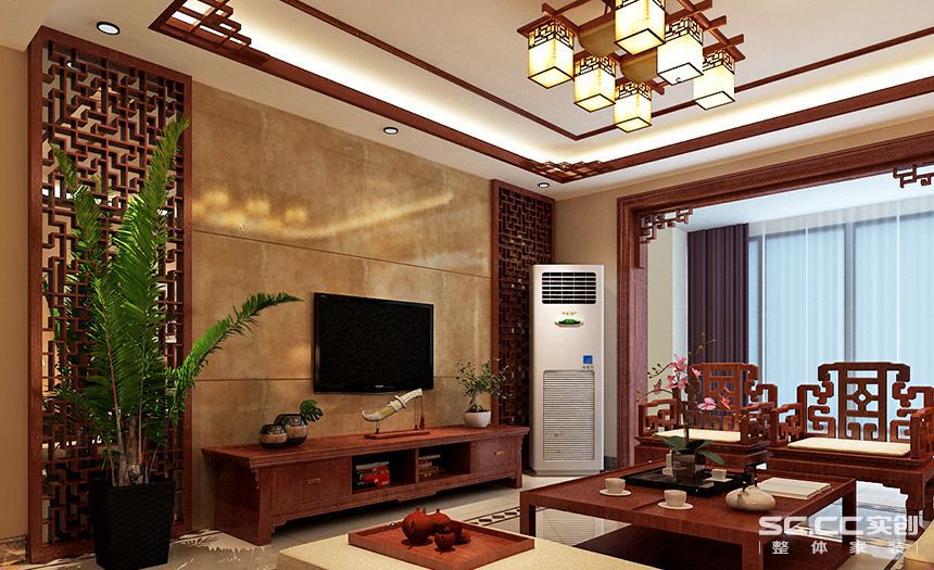 银基王朝 中式风格 三居 装修设计 客厅图片来自张樂在银基王朝 三居 中式风格装修设计的分享