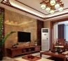 银基王朝 125平三居室 中式风格 装修设计案例 效果图-客厅设计方案