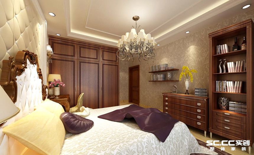 三居 客厅 卧室 卧室图片来自实创装饰晶晶在120平三居欧式奢华成功人士之家的分享