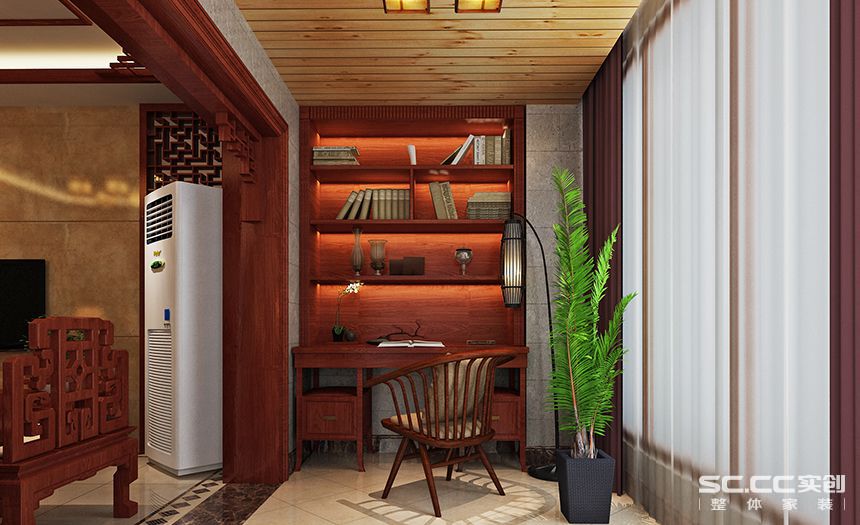 银基王朝 中式风格 三居 装修设计 阳台图片来自张樂在银基王朝 三居 中式风格装修设计的分享