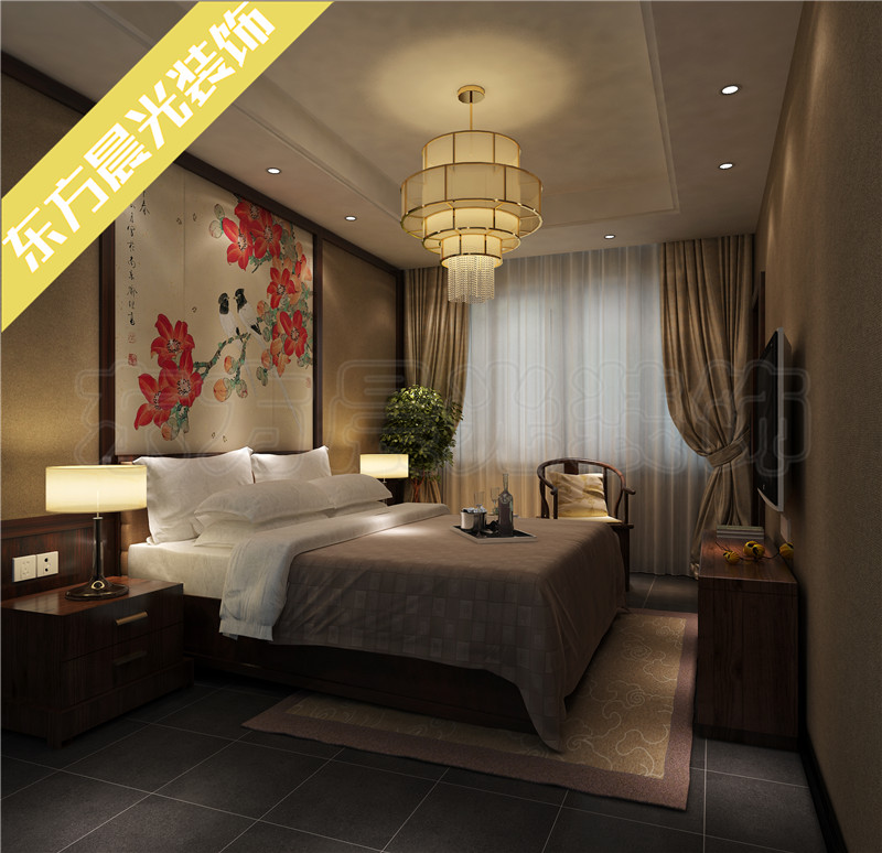 四合院 内宅 效果图 中式 别墅 卧室图片来自北京东方晨光装饰公司在四合院内宅设计图效果图的分享