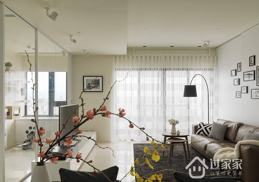 80后 小资 旧房改造 客厅图片来自过家家装饰在68方北欧两居设计方案的分享