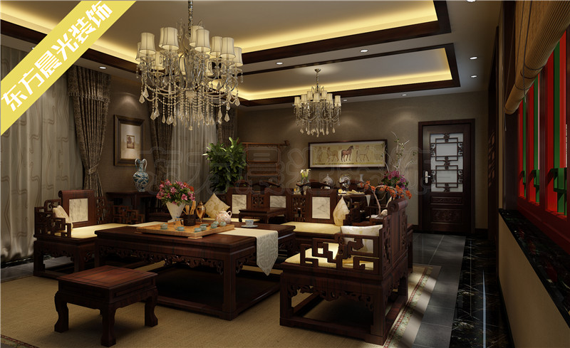 四合院 中式 别墅 设计图 大户型 住宅 餐厅图片来自北京东方晨光装饰公司在四合院设计中式装修图欣赏的分享