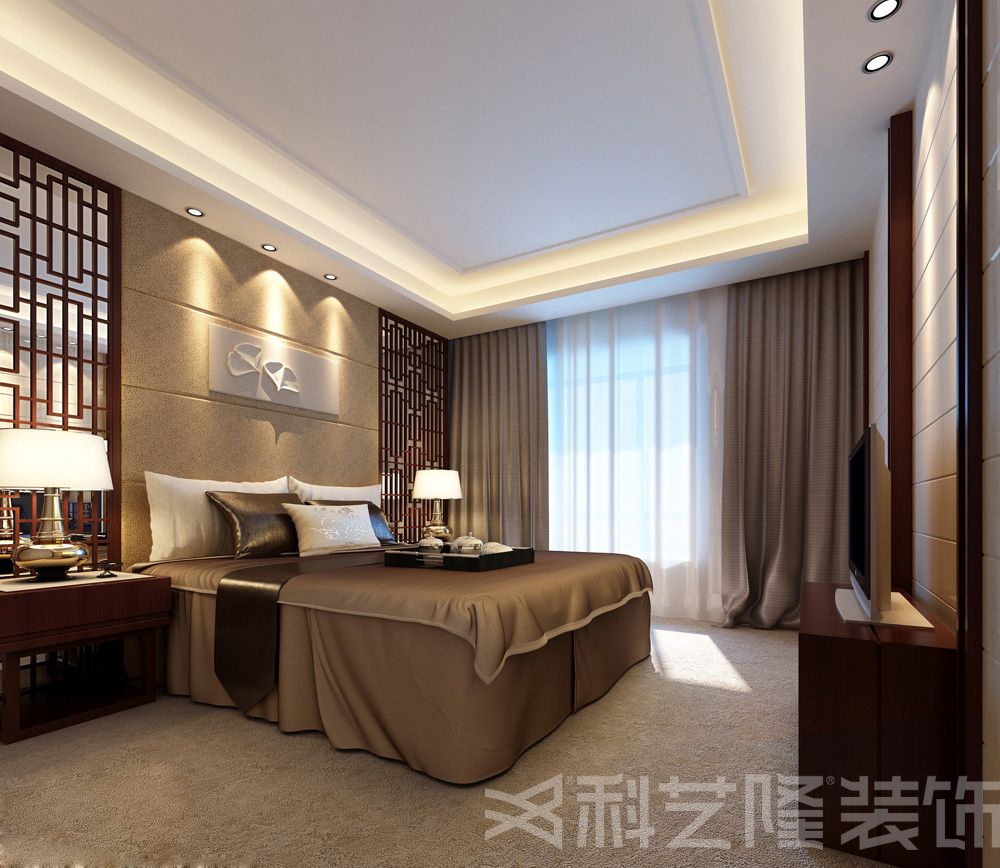 卧室图片来自天津科艺隆装饰在米兰阳光-新中式风格-92㎡的分享