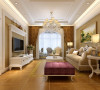 鑫苑现代城 134平米 三居室 简欧风格 装修设计案例效果图--客厅